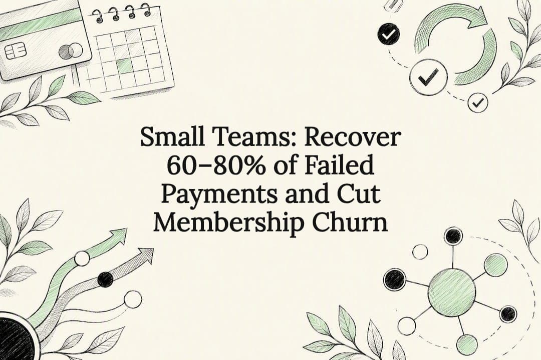 Small Teams: Recover 60–80% of Failed Payments and Cut Membership Churn
