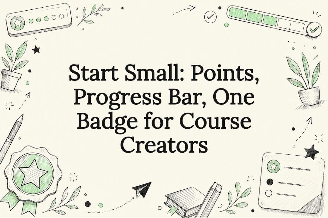 Start Small: Points, Progress Bar, One Badge for Course Creators